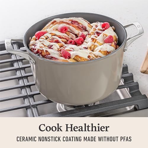 Mushroom grey ceramic nonstick 7 quart pot — photo 4