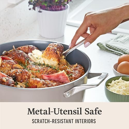 Mushroom grey ceramic nonstick 7 quart pot — photo 5
