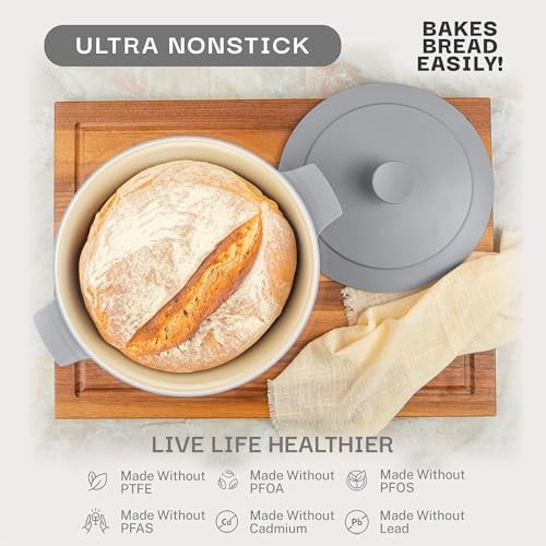 Gray ceramic nonstick five quart pot — photo 3