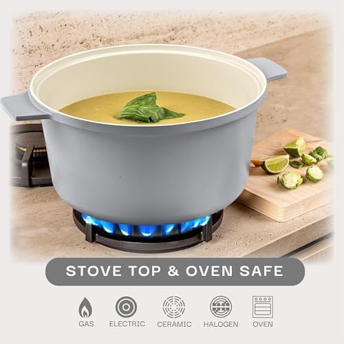 Gray ceramic nonstick five quart pot — photo 4