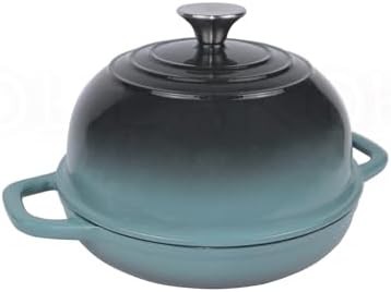 Cyan enameled cast iron bread pot — photo 4