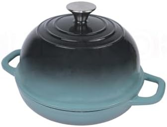 Cyan enameled cast iron bread pot — photo 5