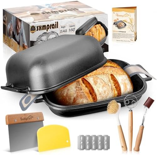 Large oval cloche loaf bread pan