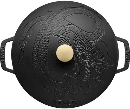 Matte black french oven with dragon lid — photo 4