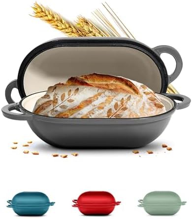 Oyster grey 2 quart oval bread oven