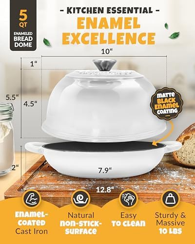 Enameled cast iron bread pot with starter kit — photo 3