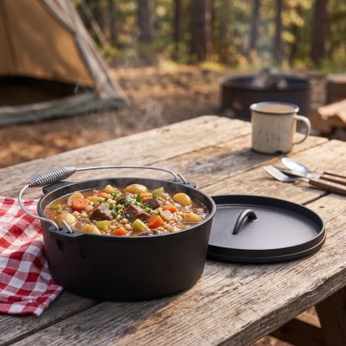 Camping cast iron dutch oven and tripod set — photo 3