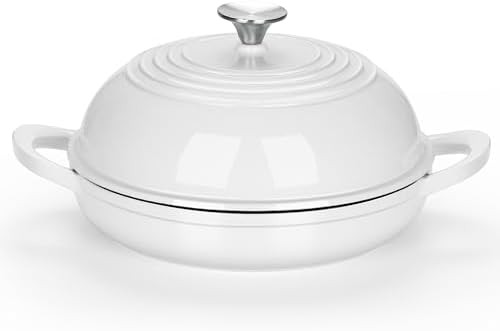 White artisan bread baker with dome lid