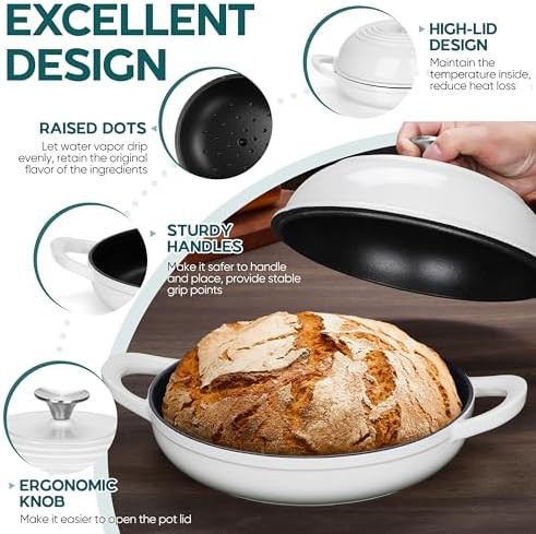 White artisan bread baker with dome lid — photo 3