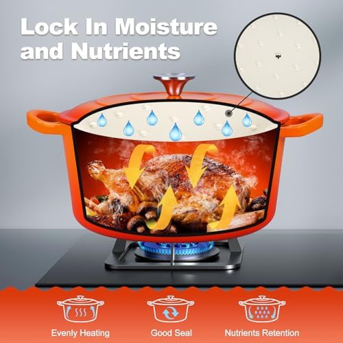 Orange enameled cast iron 6 quart pot — photo 5