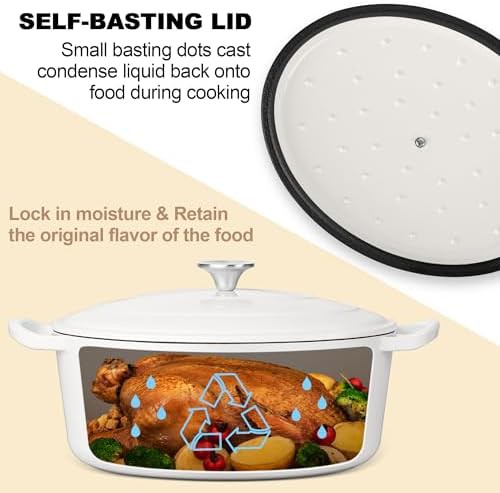 White oval enameled seven quart pot — photo 5