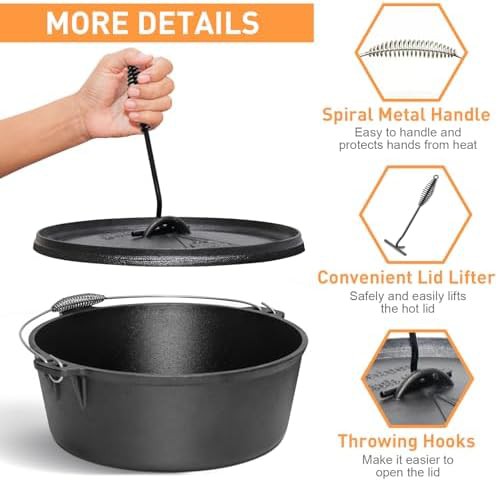 Camping cast iron pot 12 qt — photo 3