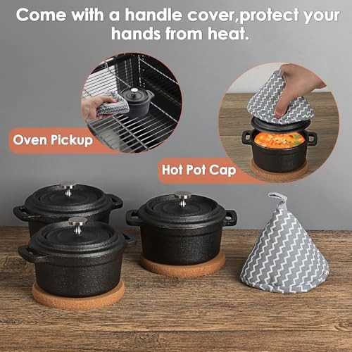 Bstkey mini cocotte cast iron set with trivet — photo 4