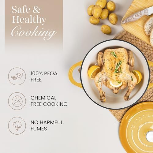 Yellow enameled cast iron 6.4 quart pot — photo 4