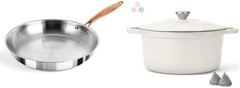 Stainless steel six quart pot and skillet