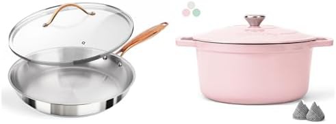 Six quart pot and lidded twelve inch pan