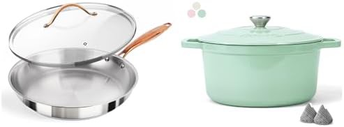 Stainless pot and frying pan with two lids