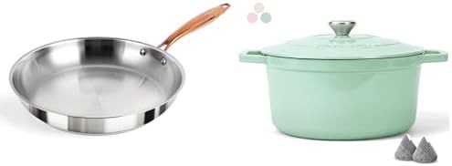 Six quart Dutch oven and large skillet