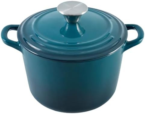 Dark cyan deep cast iron rice pot