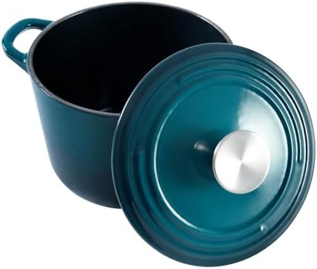 Dark cyan deep cast iron rice pot — photo 5