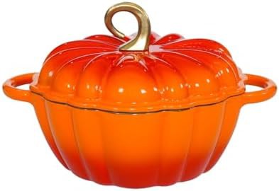 Orange pumpkin 4.5 quart enameled dutch oven