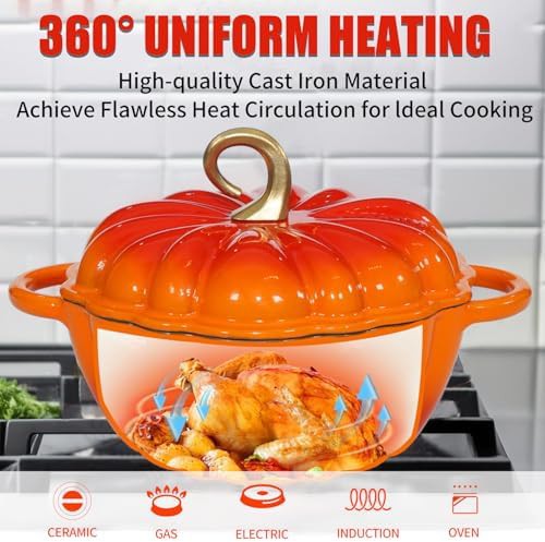 Orange pumpkin 4.5 quart enameled dutch oven — photo 4