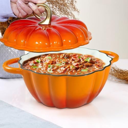 Orange pumpkin 4.5 quart enameled dutch oven — photo 5