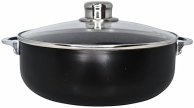 Speckled black ceramic 4.4 quart caldero