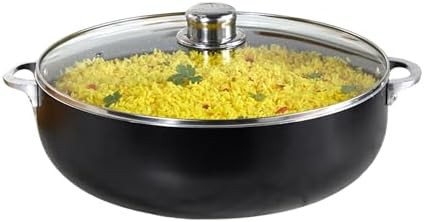Speckled black ceramic 6.9 quart caldero