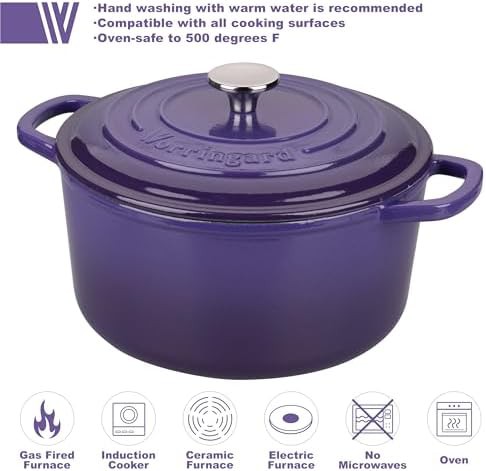 Purple enameled round heavy duty bread oven — photo 3