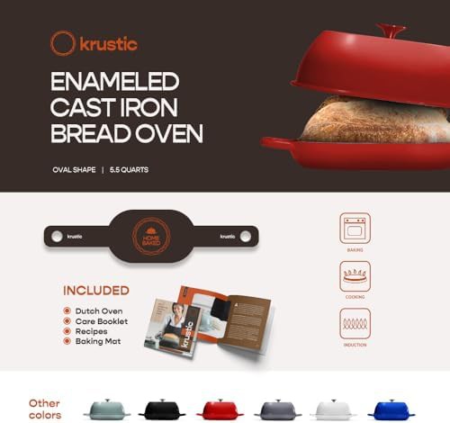 Red oval sourdough bread baking pot — photo 4