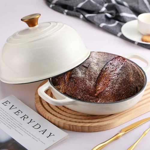White cast iron bread baking set 5 quart — photo 4