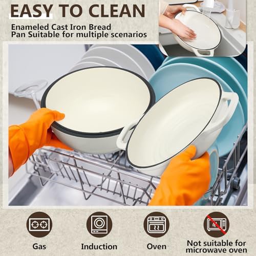 White cast iron bread baking set 5 quart — photo 5