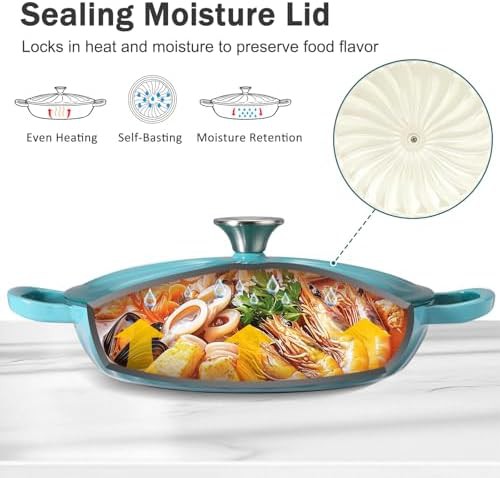 Blue green shallow braiser 3.8 qt — photo 3