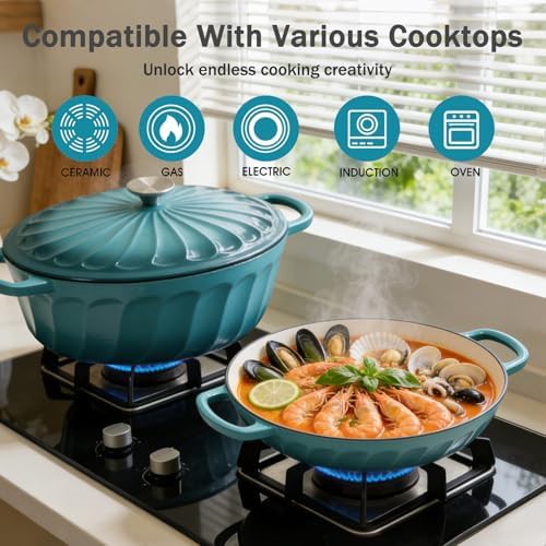 Blue green shallow braiser 3.8 qt — photo 4
