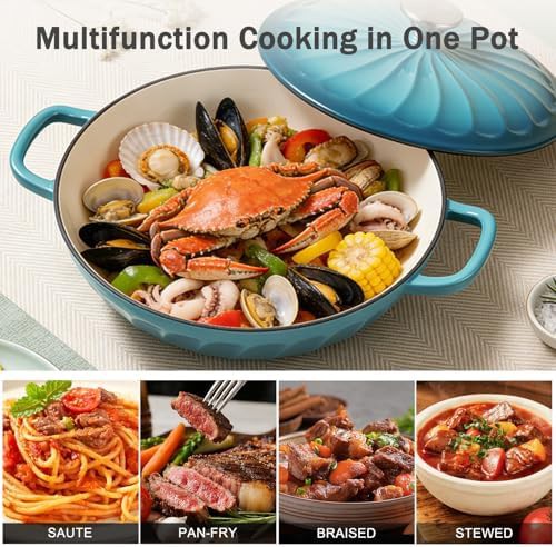 Blue green shallow braiser 3.8 qt — photo 5