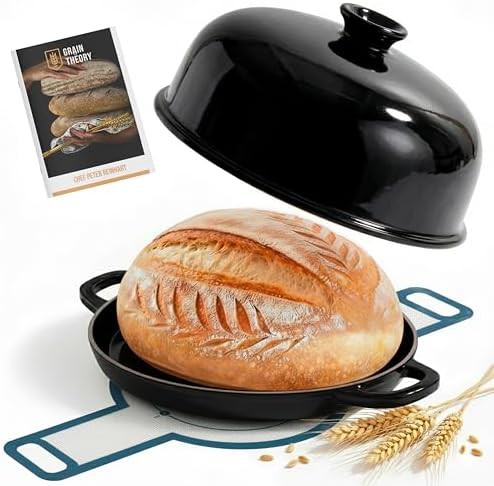 Kook bread oven with ceramic lid and black pan