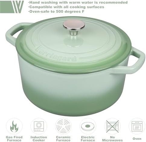 Enameled cast iron bread oven 6 qt green — photo 3