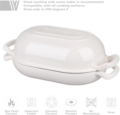 White enameled cast iron loaf bread pan — photo 3