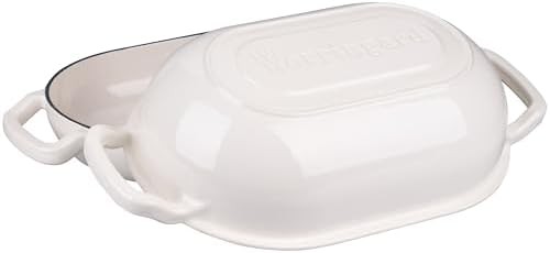White enameled cast iron loaf bread pan — photo 4
