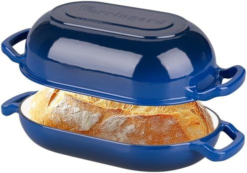 Enameled cast iron 5 quart blue loaf pan