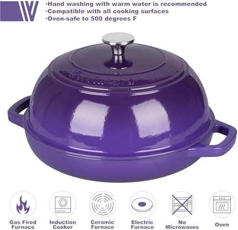 Purple enameled bread oven with proofing basket — photo 3