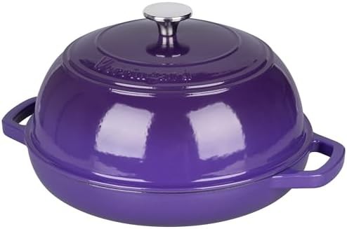 Purple enameled bread oven with proofing basket — photo 4