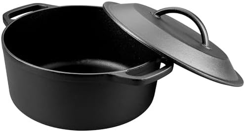 Black cast iron round dutch oven 4.5qt — photo 5