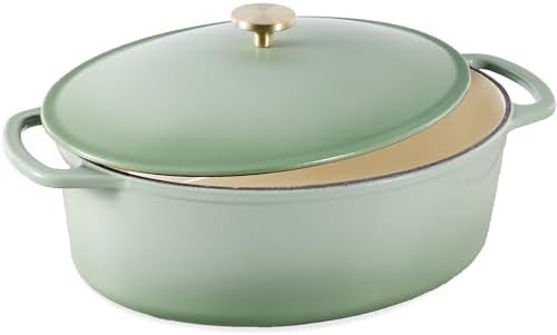Sage green 7.5 quart oval Dutch oven