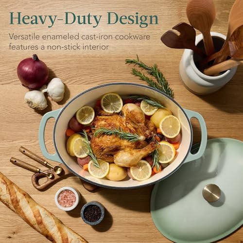 Sage green 7.5 quart oval Dutch oven — photo 3