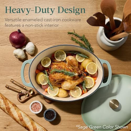 Mushroom beige 7.5 quart oval Dutch oven — photo 3