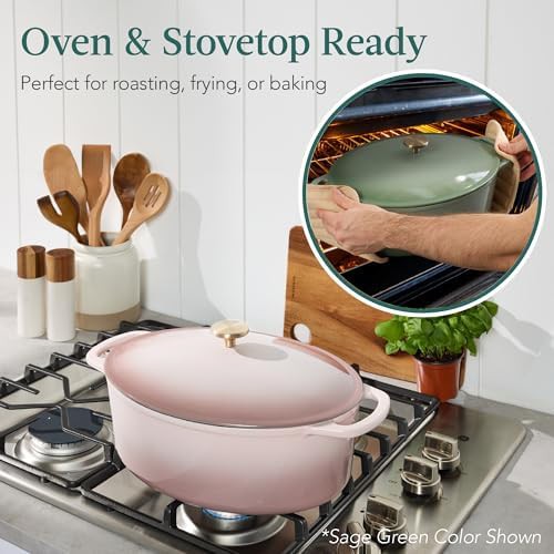 Mushroom beige 7.5 quart oval Dutch oven — photo 4