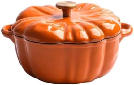 Pumpkin stew pot with enamel coating