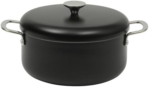 Black aluminum induction safe 5 quart pot